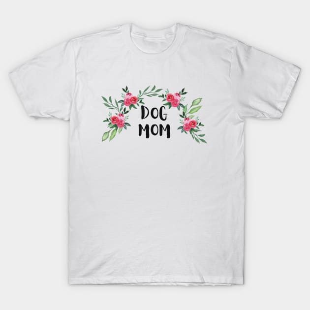 Floral Dog Mom T-Shirt by Mplanet